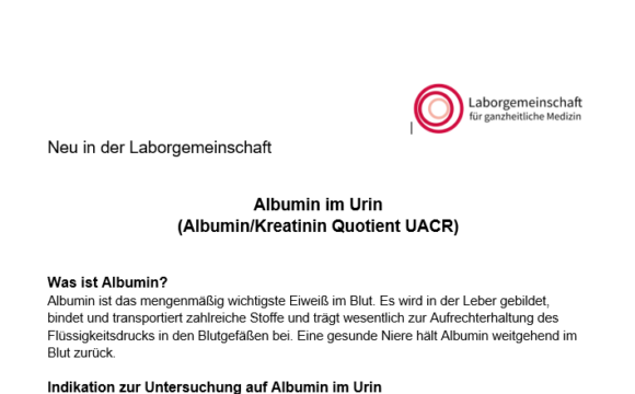 Albumin im Urin (Albumin/Kreatinin Quotient UACR)